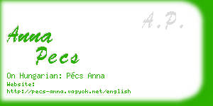 anna pecs business card
